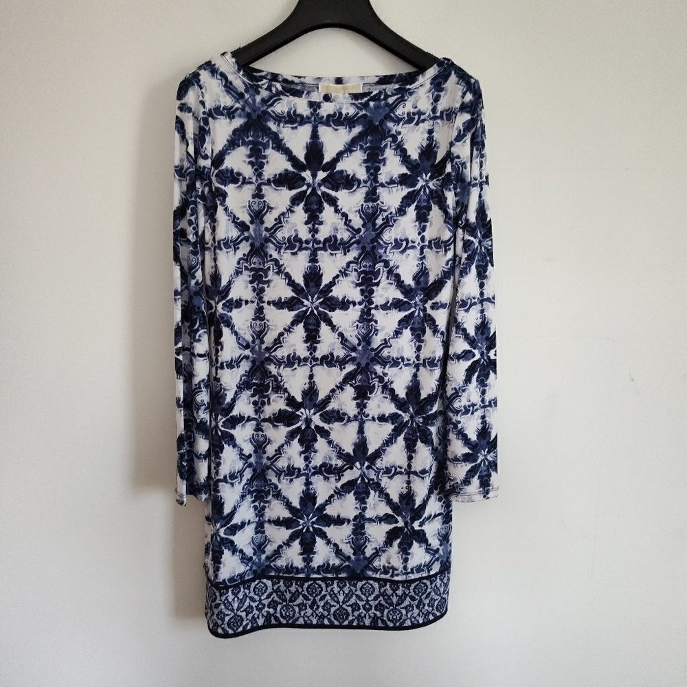 Ladies Petite SZ PS Michael Kors Navy/White Dress